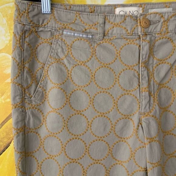 ANTHROPOLOGIE Embroidered Chinos (Sz 32) - Picture 3 of 13